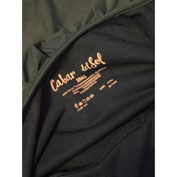 Calar del Sol Womens Teal Off Shoulder Ruffle One Piece Swimsuit Small - Picture 5 of 5